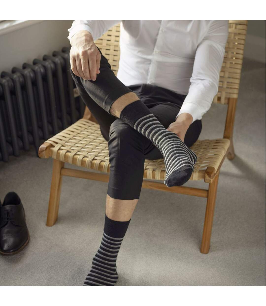 6 Pack Elastic Square Patterned Cotton Socks for Poor Circulation-5