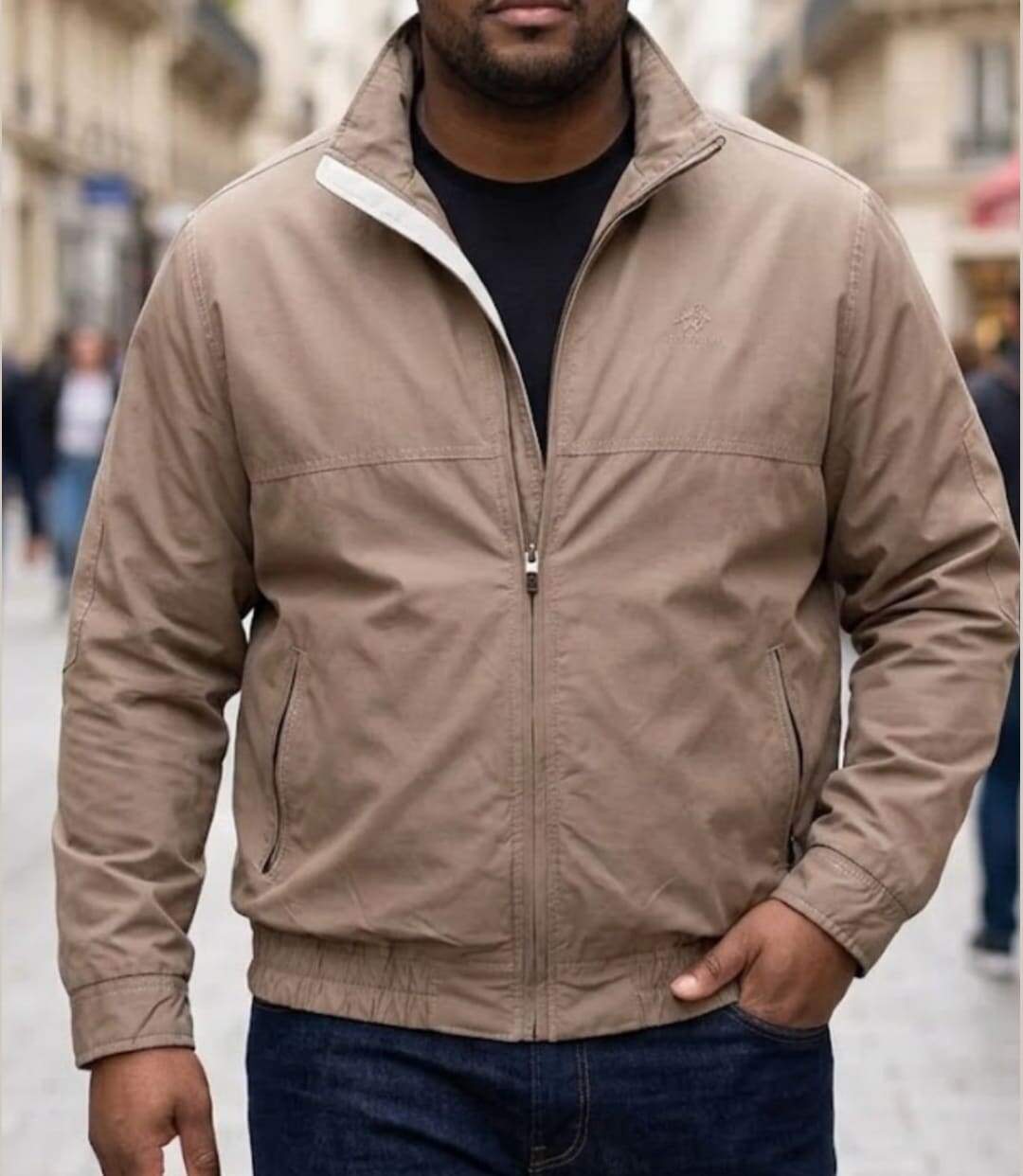WINCHESTER JONAS1B — Blouson zippé beige : confort respirant en pur coton-1
