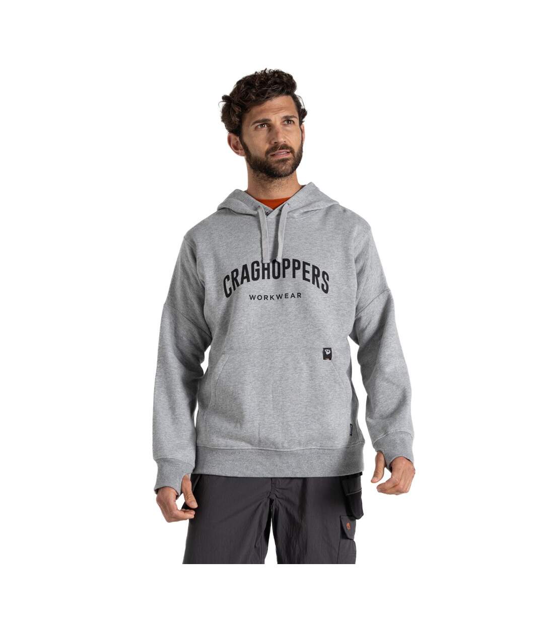 Sweat à capuche workwear oulston homme gris clair chiné Craghoppers-3