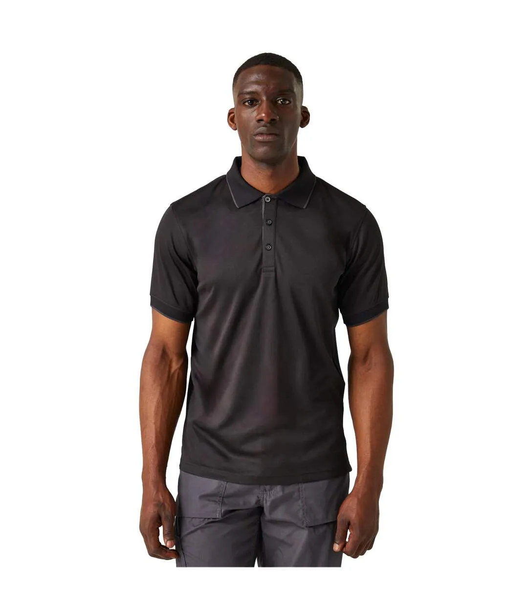 Polo Navigate Homme Noir Gris Phoque Regatta-4