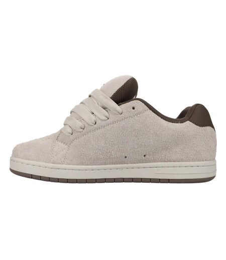 Mens Gaveler Suede Flat Skate Shoes Taupe White DC