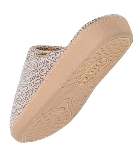 Isotoner Chaussons Mules femme velours semelle ergonomique, mousse à mémoire forme
