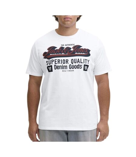 T-Shirt blanc homme jack & jones logo oneck 2