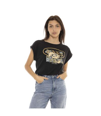 T-shirt à col rond manches courtes femme Vegetal Skull Vondutch