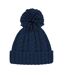 Unsiex Adultes Bonnet En Tricot Torsadé Mélangé Bleu Marine Beechfield-1