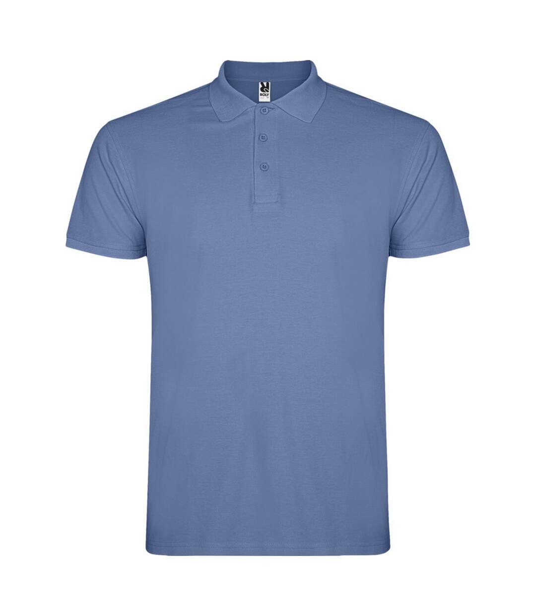 Mens star short-sleeved polo shirt riviera blue Roly