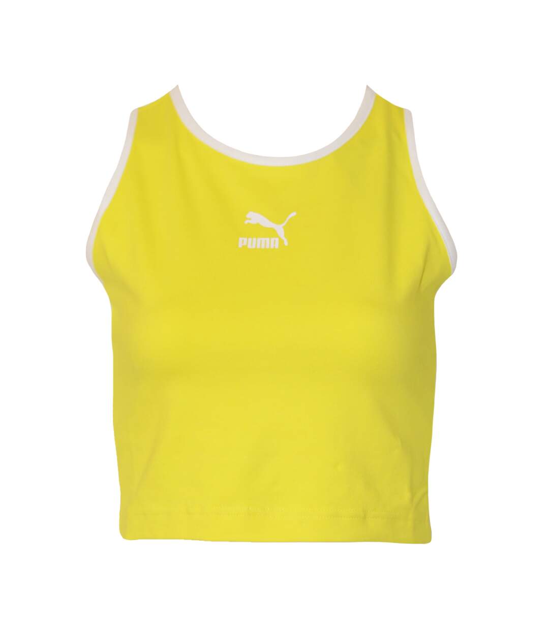 Womens/ladies classics cropped tank blazing yellow Puma-1