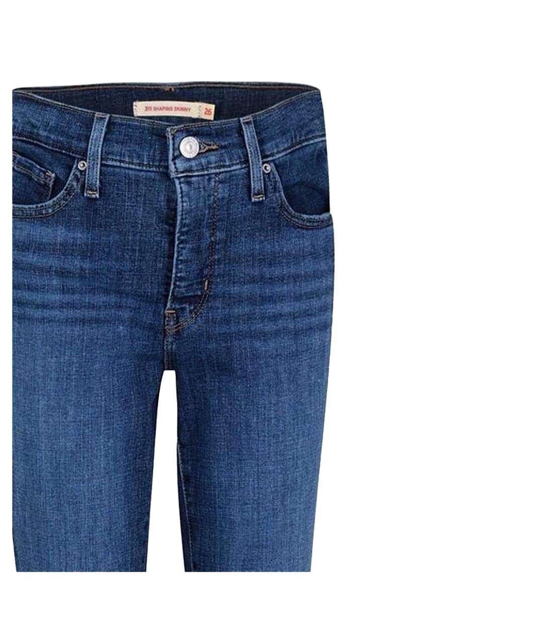 Womens/ladies Mid Rise Shaping Skinny Jeans Lapis Blue Levis-3