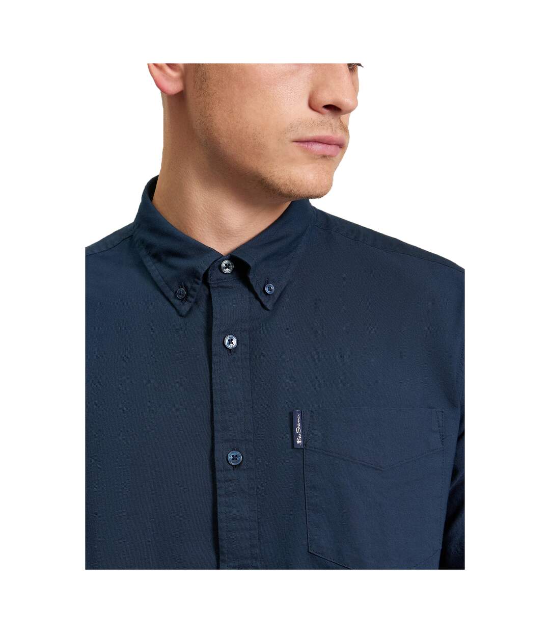 Mens Signature Oxford Short-sleeved Shirt Dark Navy Ben Sherman-4