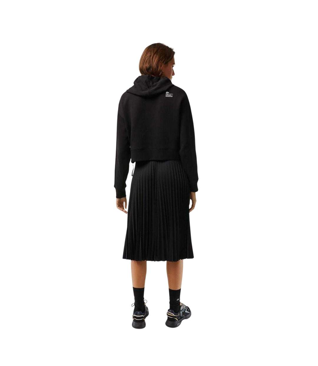 Womens/ladies Pleated Midi Skirt Black Lacoste-3