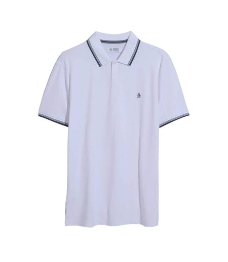 Polo Manches Courtes Motif/style À Rayures Homme Blanc Vif Original Penguin