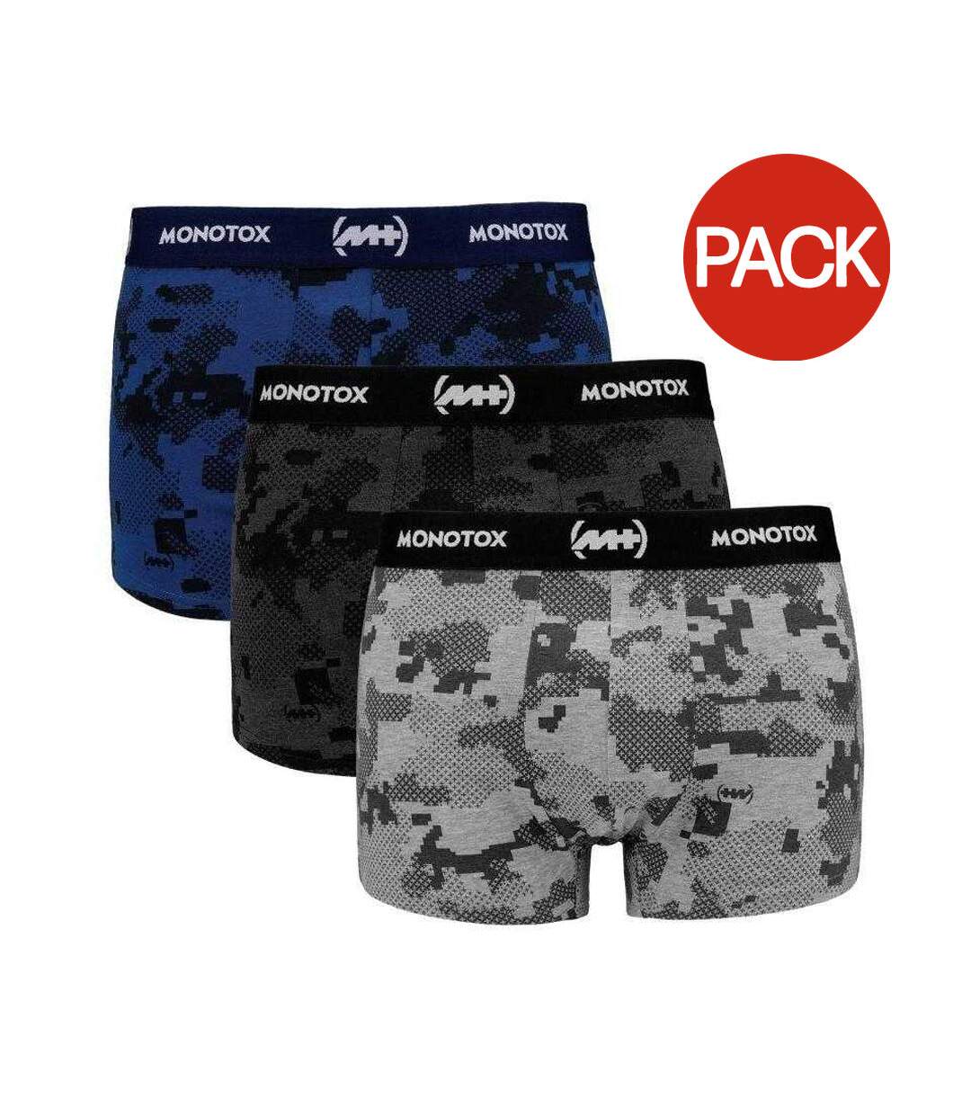 Boxers Motif/style Camouflage Abstrait Basics Homme Bleu Noir Gris Monotox-1