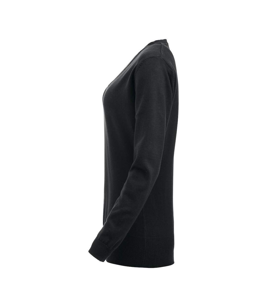 Clique Womens/Ladies Aston Knitted V Neck Sweatshirt (Black)
