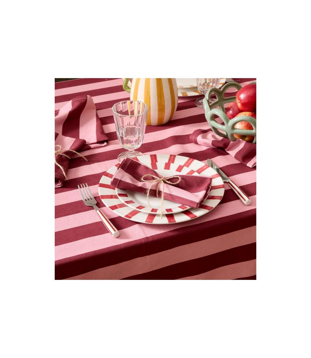 Lot de 4 Serviettes de Table Chéri 40x40cm Rouge-3