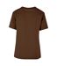 Womens/ladies oversized t-shirt chocolate brown Build Your Brand-2