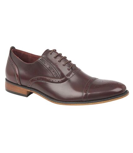 Goor Mens Capped Lace Oxford Brogue Shoes (Oxblood) - UTDF1189