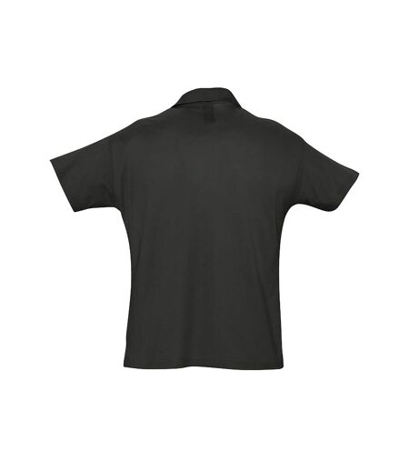 SOLS Mens Summer II Pique Short Sleeve Polo Shirt (Black) - UTPC318