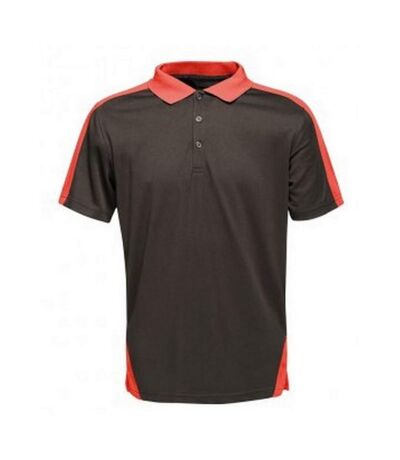 Regatta Contrast Coolweave Pique Polo Shirt (Black/Classic Red)
