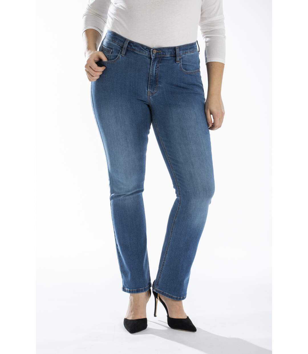 Jeans coupe droite bootcut stone brossé OBBO1 'OBER'