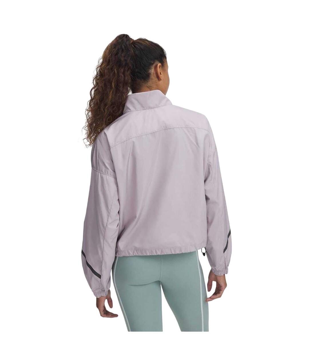 Womens/ladies Woven Performance Drop Shoulder Windbreaker Grey Under Armour-3