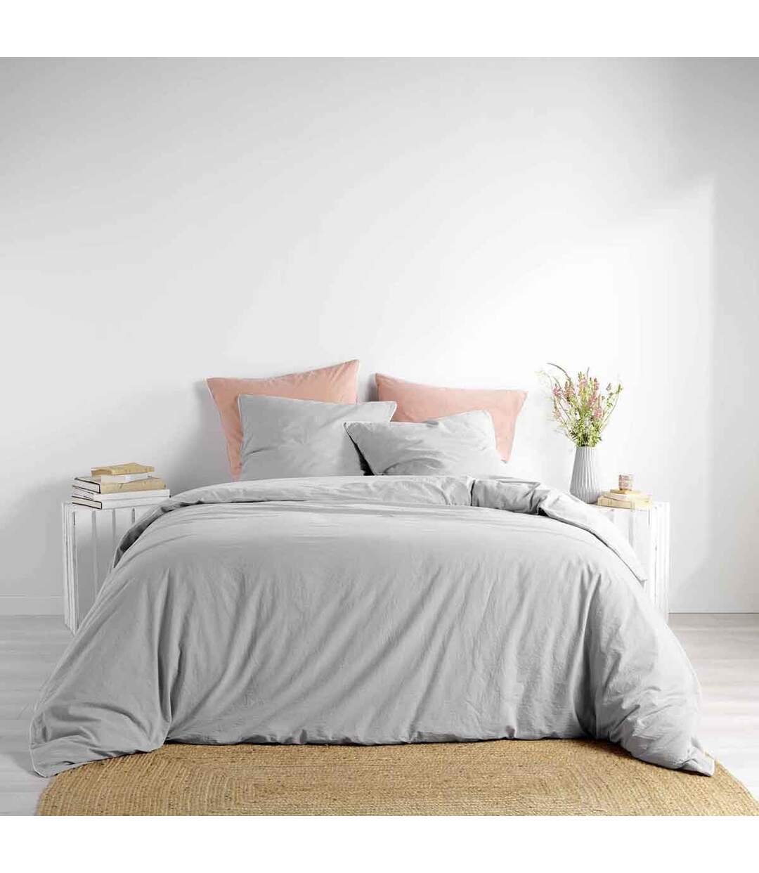 Parure de Lit 3 Pièces Linette 240x220cm Gris-4