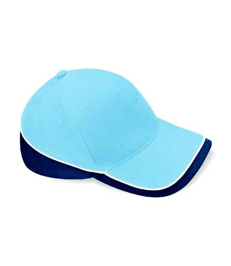 Casquette teamwear competition bleu ciel / bleu marine / blanc Beechfield