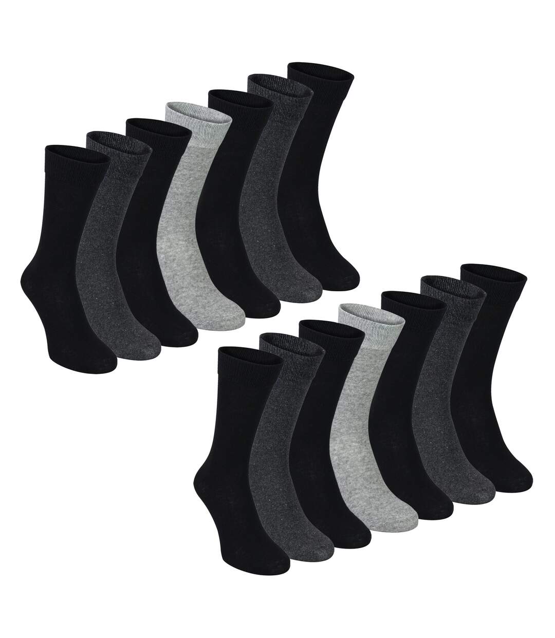7 Pack Mens Classic Suit Socks - Soft Breathable Plain Dress Socks-1