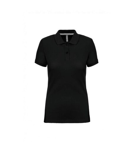 Womens/ladies Pique Anti-bacterial Polo Shirt Black WK. Designed To Work
