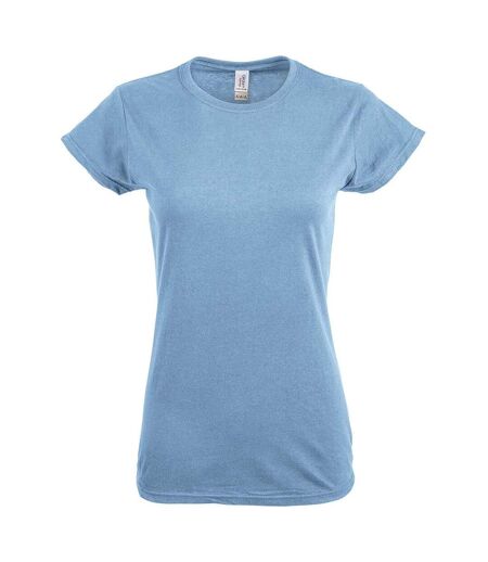 Womens/ladies softstyle midweight t-shirt sapphire blue Gildan