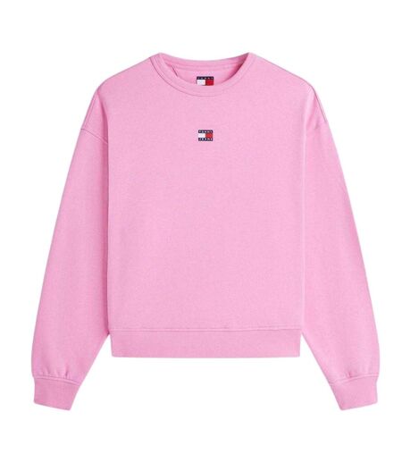 Sweat Motif/style Badge Femme Rose Tommy Jeans