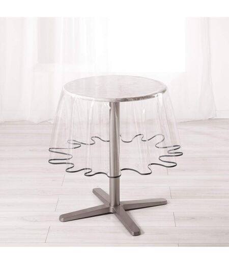 Nappe Ronde Cristal Garden 180cm Transparent & Gris