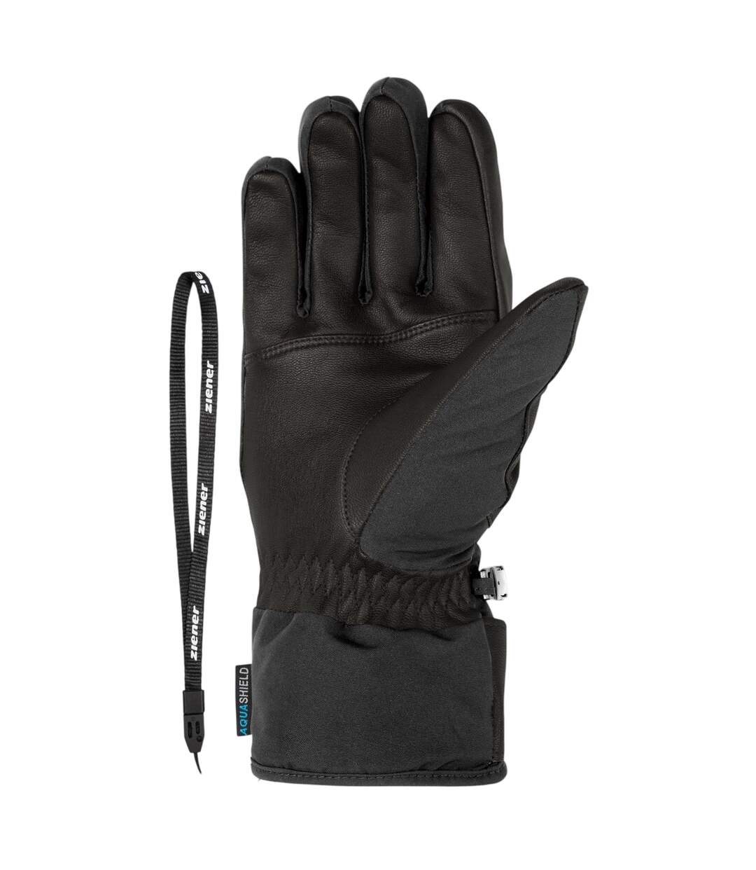 Unisex Adult Getter Leather Ski Gloves Black Ziener-2