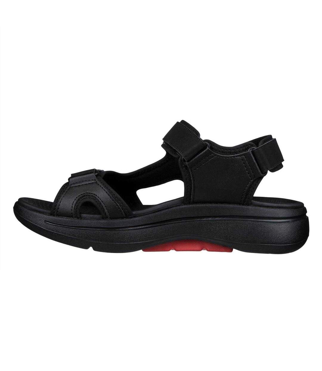 Mens Arch Fit Flat Sandals Black Red Skechers-2