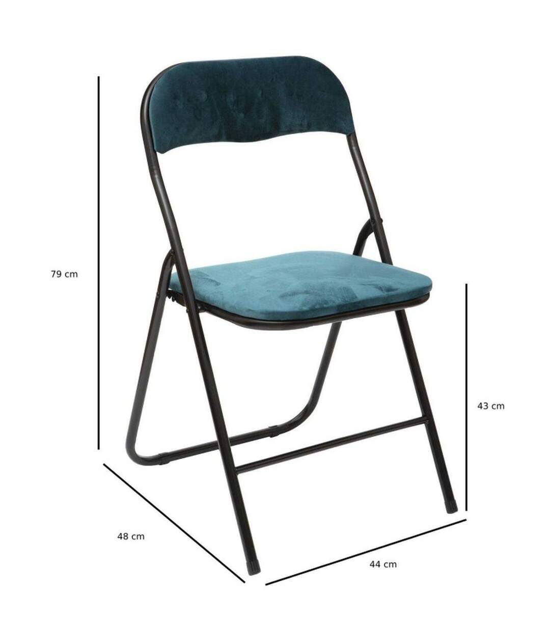 Chaise pliante effet velours-4