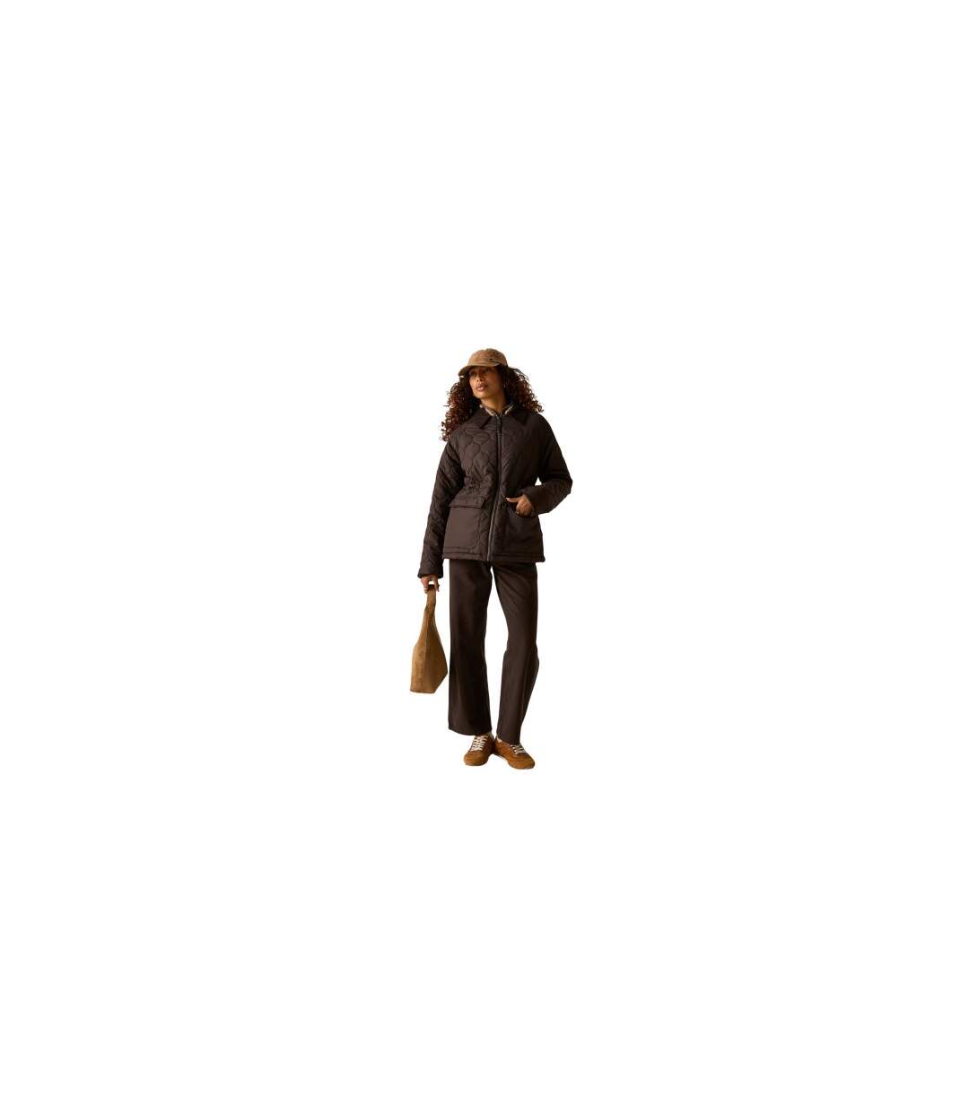 Womens/ladies Amira Quilted Padded Jacket Dark Chocolate Regatta-1