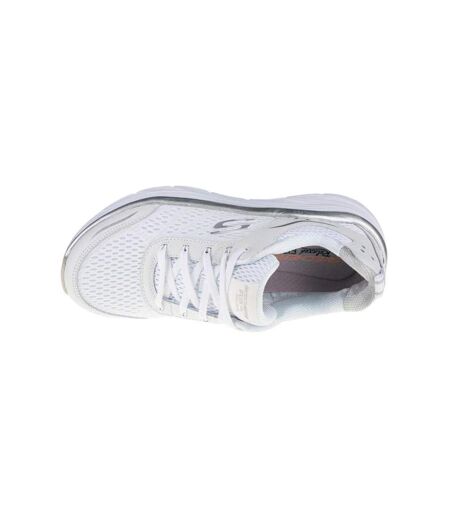 Womens/ladies D´lux Walker Leather Shoes White Skechers