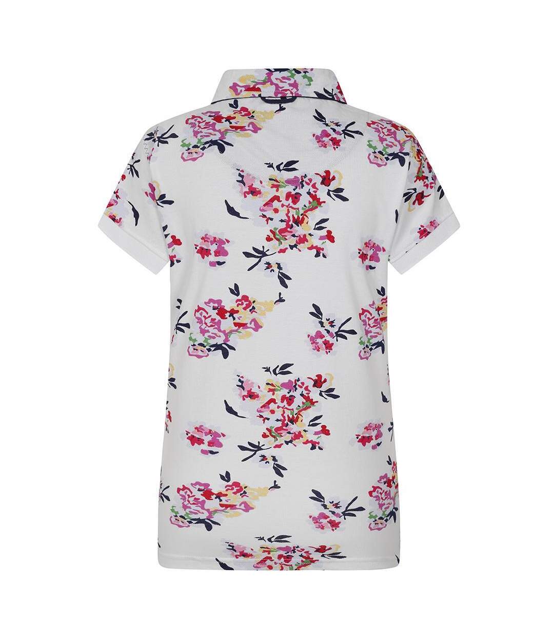 Polo Motif/style Fleurs Sauvages Femme Blanc Lazy Jacks-4