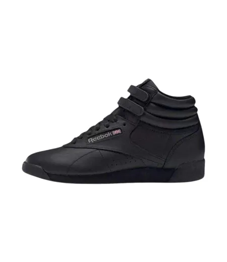 Womens/ladies Freestyle Leather High Tops Black Reebok