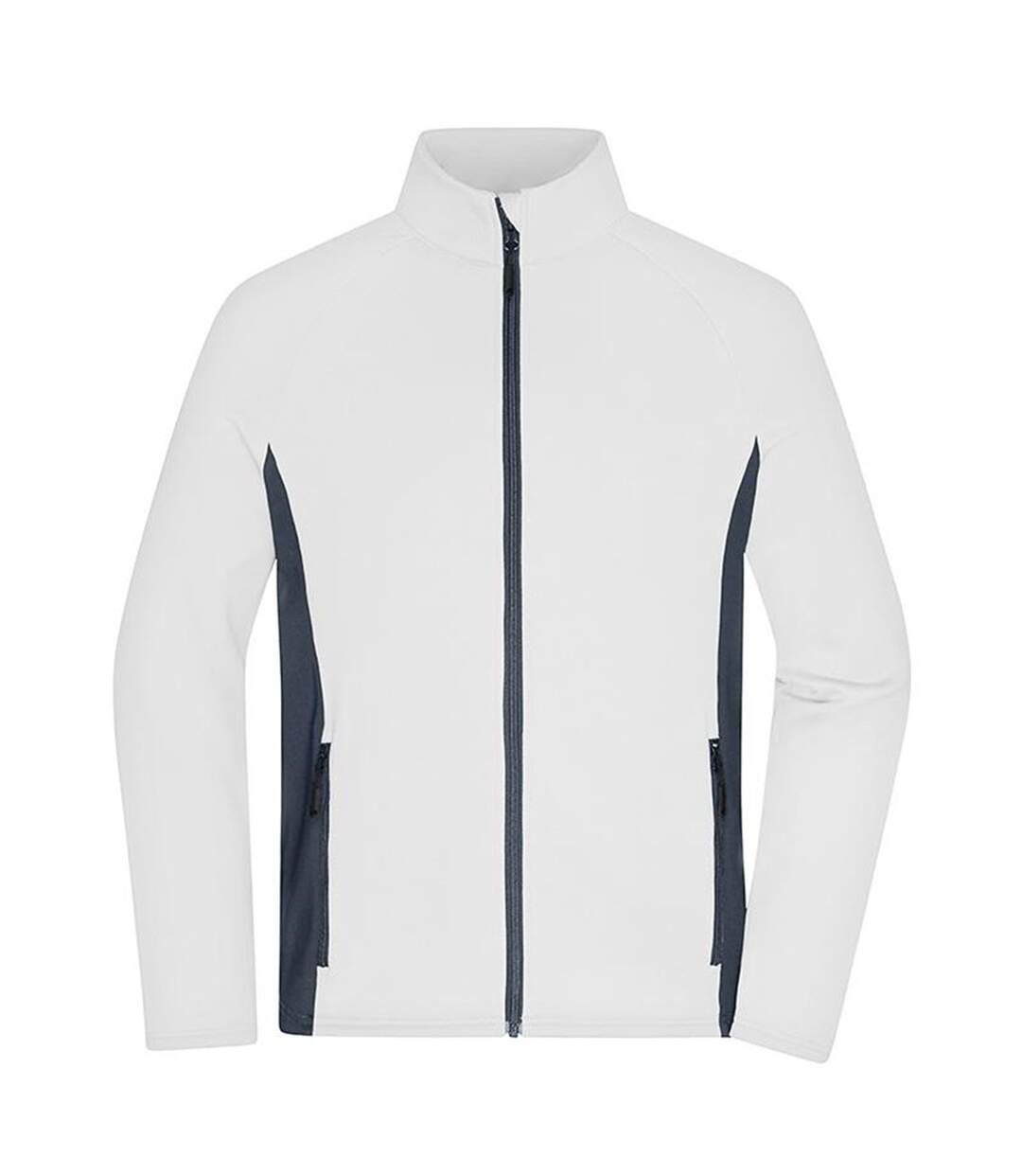 Veste polaire de travail stretch - Homme - JN1860 - blanc et gris carbone-1