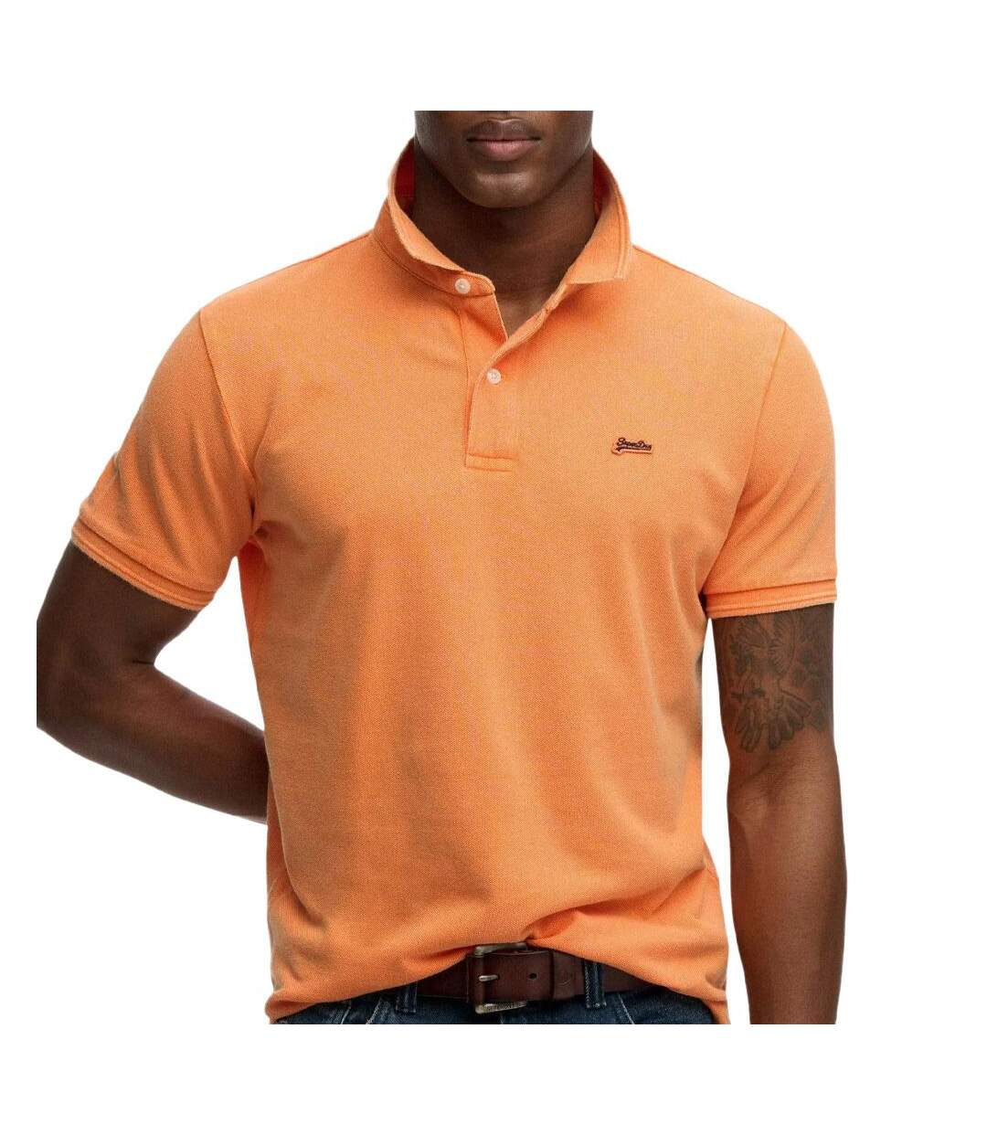 Polo orange homme superdry classic pique-1
