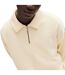 Mens Darasail Logo Zip Neck Sweatshirt Beige Hugo-3