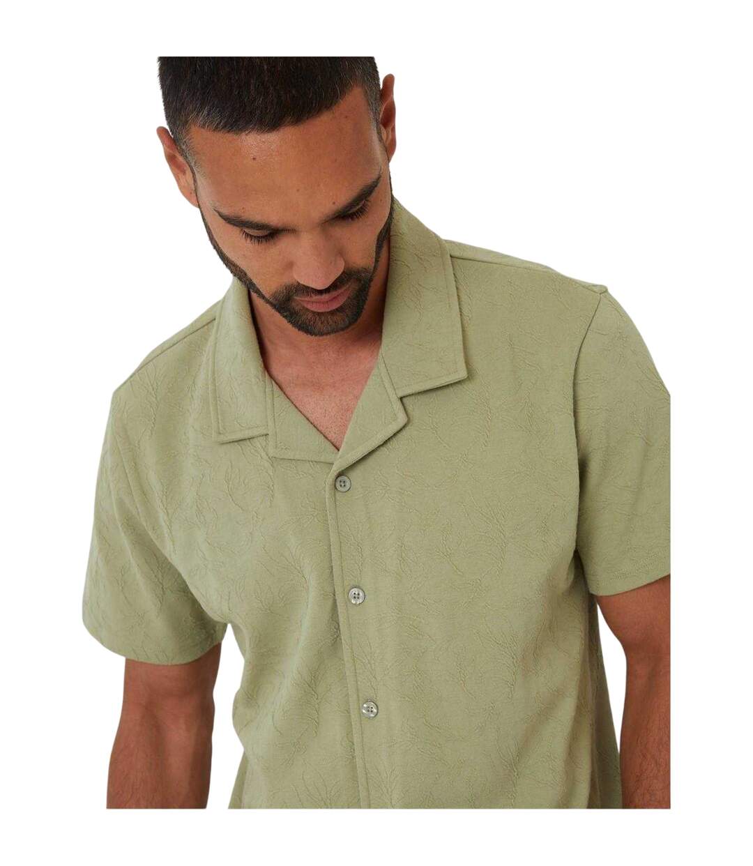 Chemise Manches Courtes Darvel Homme Vert De Gris Clair Threadbare-4