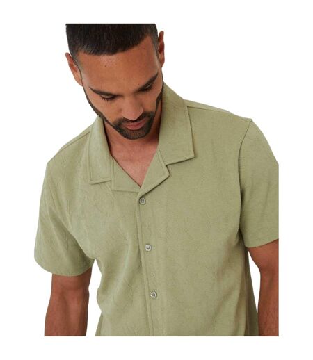 Chemise Manches Courtes Darvel Homme Vert De Gris Clair Threadbare