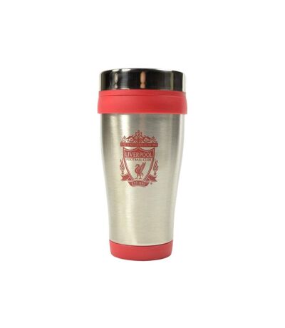 Liverpool FC Executive Metallic Travel Mug (Silver/Red) (One Size) - UTBS3786