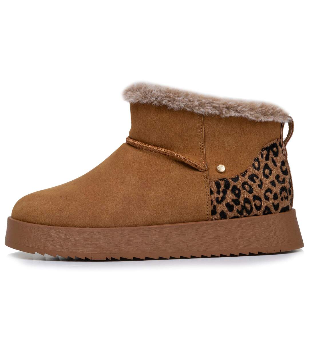 Isotoner Bottines femme basses revers fourré, semelle à mémoire de forme-3