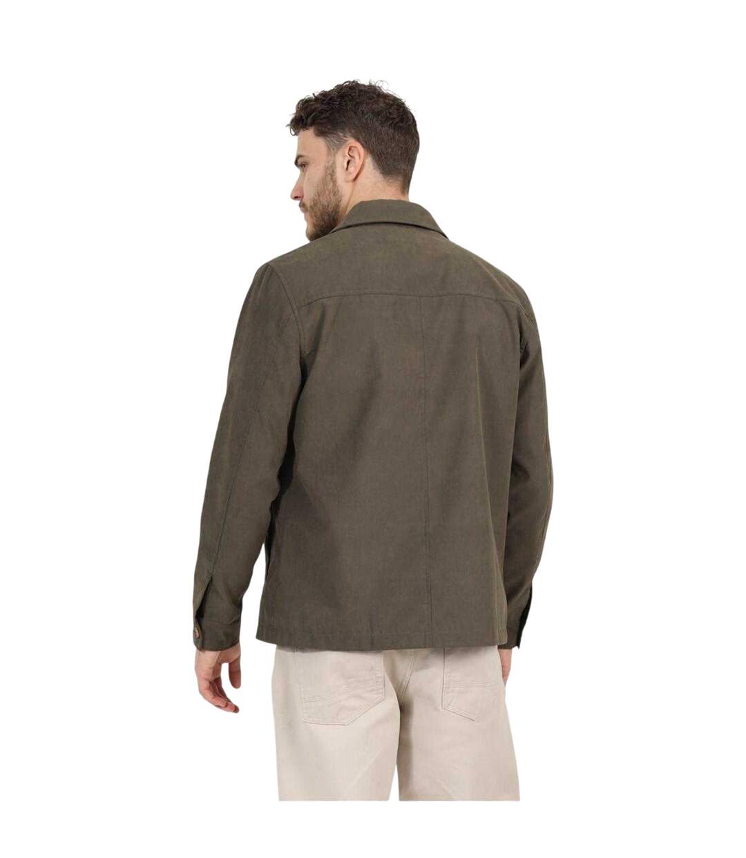Veste-chemise Motif/style Uni Homme Vert Kaki Brave Soul-3