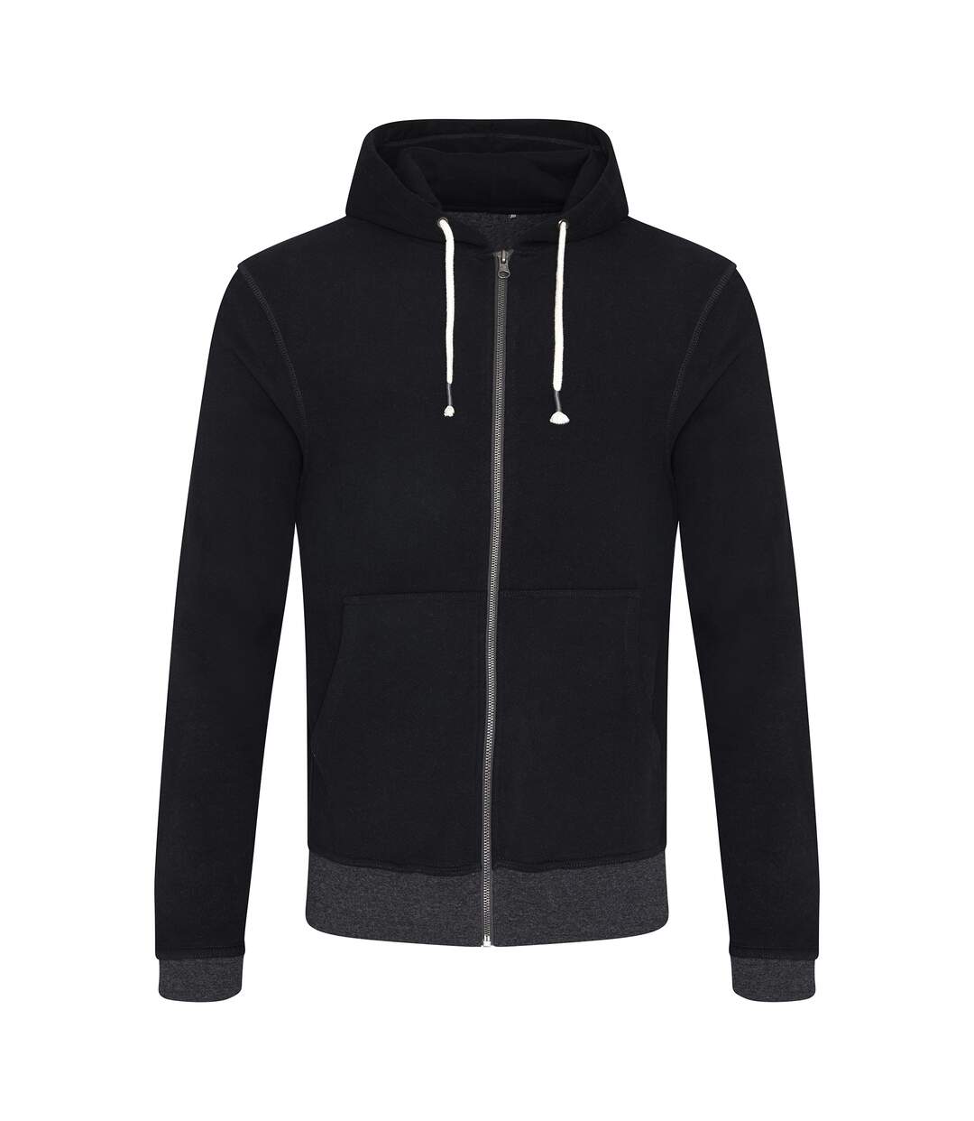 Mens Okavango Contrast Zoodie Black Charcoal Ecologie-1