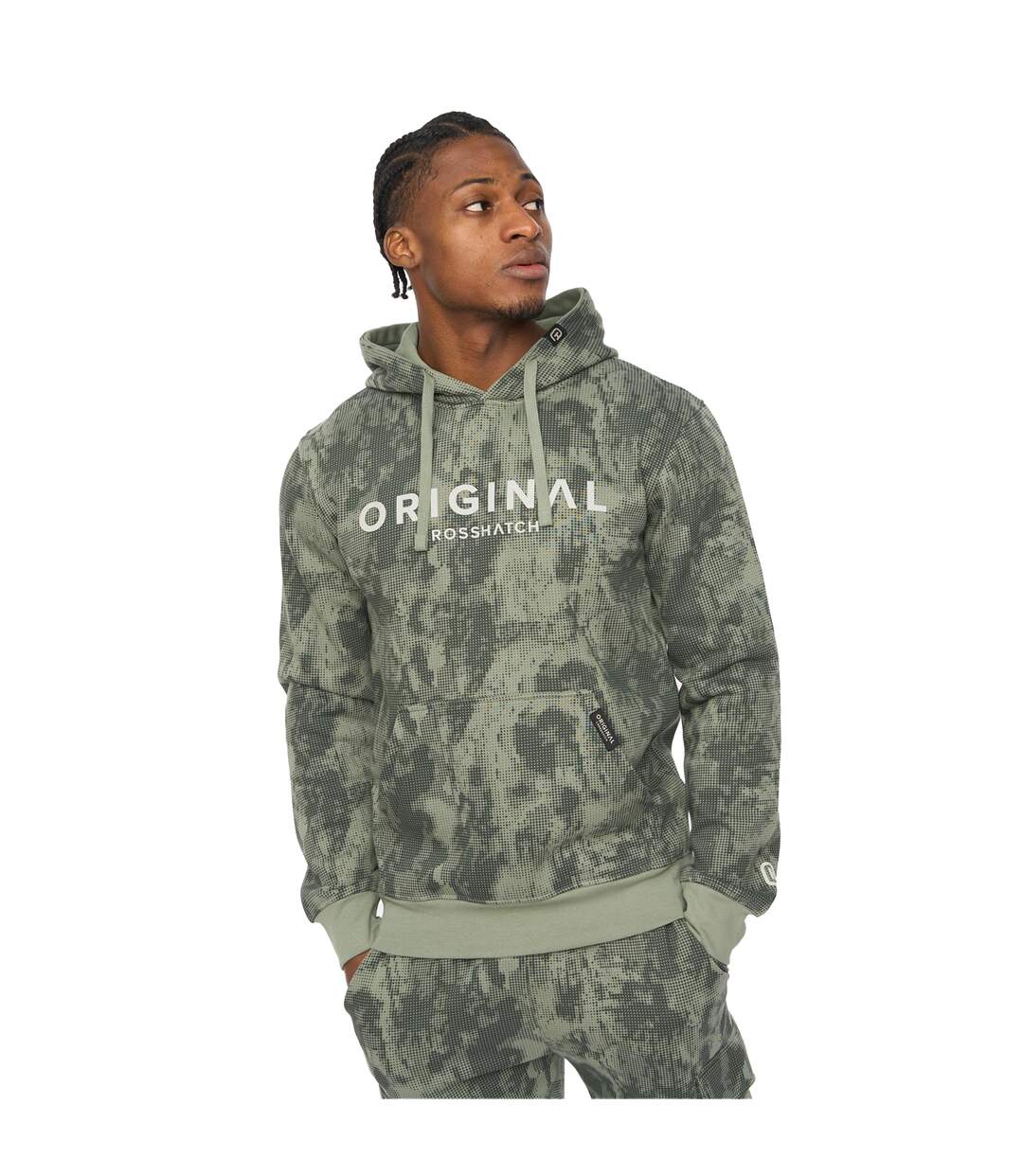 Mens Bardon Hoodie Olive Crosshatch-2