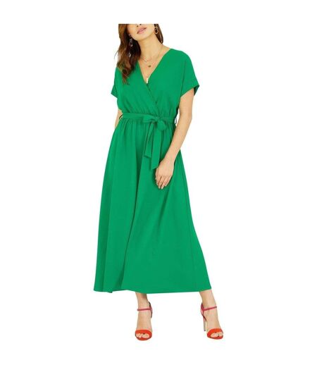 Robe Portefeuille Manches Style Kimono Femme Vert Vif Yumi