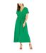 Robe Portefeuille Manches Style Kimono Femme Vert Vif Yumi-4